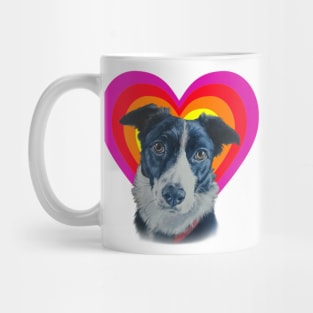 Beautiful painting of a collie dog in a heart Mug
